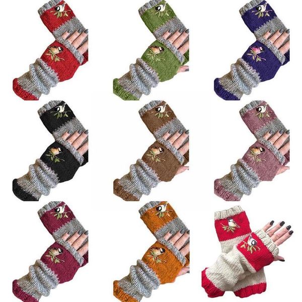 berets fashion women embroidered gloves wool knitting fingerless splice gifts warm stitching knitted girls winter mi w9k0, Blue;gray
berets fashion women embroidered gloves wool knitting fingerless splice gifts warm stitching knitted girls winter mi w9k0, Blue;gray