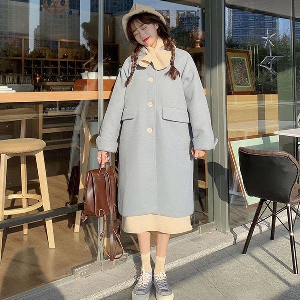 women's wool & blends sweet winter warm trench long coat female sky blue casual high street kawaii japanese style korean outwear women, Black
women's wool & blends sweet winter warm trench long coat female sky blue casual high street kawaii japanese style korean outwear women, Black