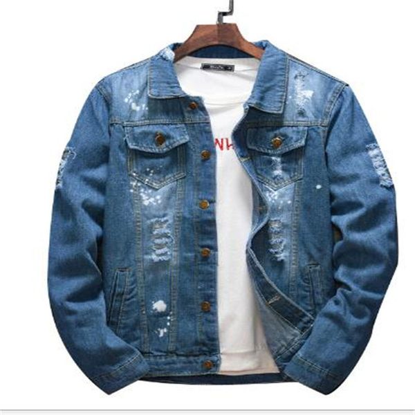 lent herfst men large volume revers tight button long mouwen forced denim cowboy park escape jacket, Black
lent herfst men large volume revers tight button long mouwen forced denim cowboy park escape jacket, Black