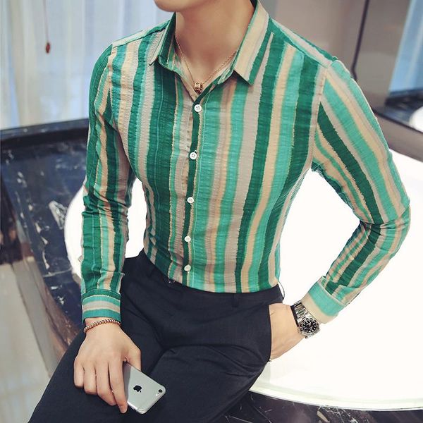 men's casual shirts camisa 2021 fashion slim fit men shirt long sleeve striped mens social camisas para hombre, White;black
men's casual shirts camisa 2021 fashion slim fit men shirt long sleeve striped mens social camisas para hombre, White;black