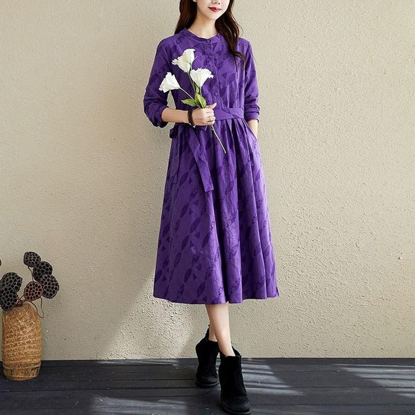 casual dresses women cotton linen long dress arrival 2021 autumn arts style vintage print o-neck ladies elegant a-line s2626, Black;gray
casual dresses women cotton linen long dress arrival 2021 autumn arts style vintage print o-neck ladies elegant a-line s2626, Black;gray