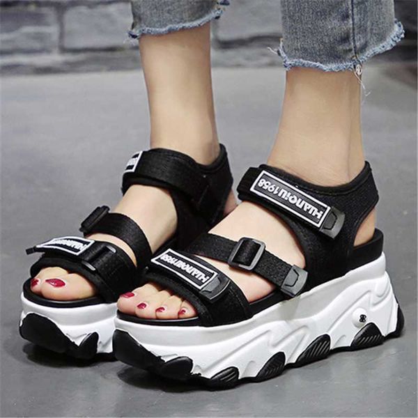 8.5cm height increasing platform wedges sandals women 2021 new chunky heel student summer open toe beach shoes sandalias mujer, Black
8.5cm height increasing platform wedges sandals women 2021 new chunky heel student summer open toe beach shoes sandalias mujer, Black