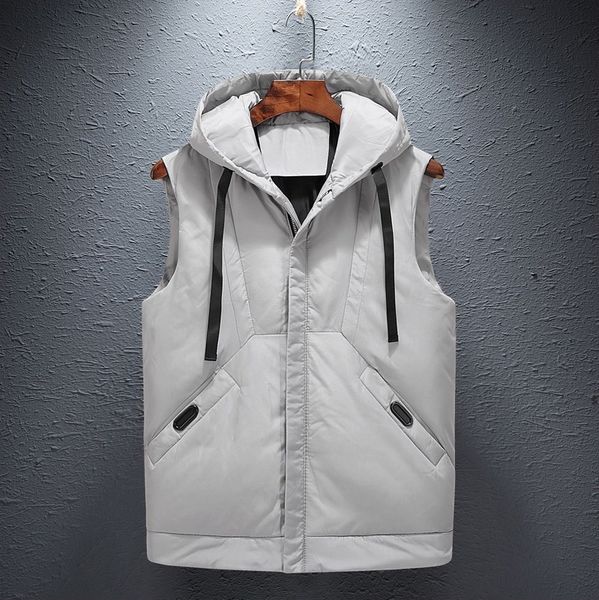 men's autumn and winter thickened coat youth hooded leisure down cotton warm vest slim shoulder, Black;white
men's autumn and winter thickened coat youth hooded leisure down cotton warm vest slim shoulder, Black;white