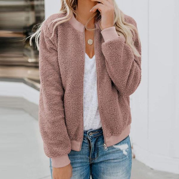 women's jackets 2021 women teddy fleece bomber casual round neck long sleeve zipper coat female solid color short outwear #4, Black;brown
women's jackets 2021 women teddy fleece bomber casual round neck long sleeve zipper coat female solid color short outwear #4, Black;brown