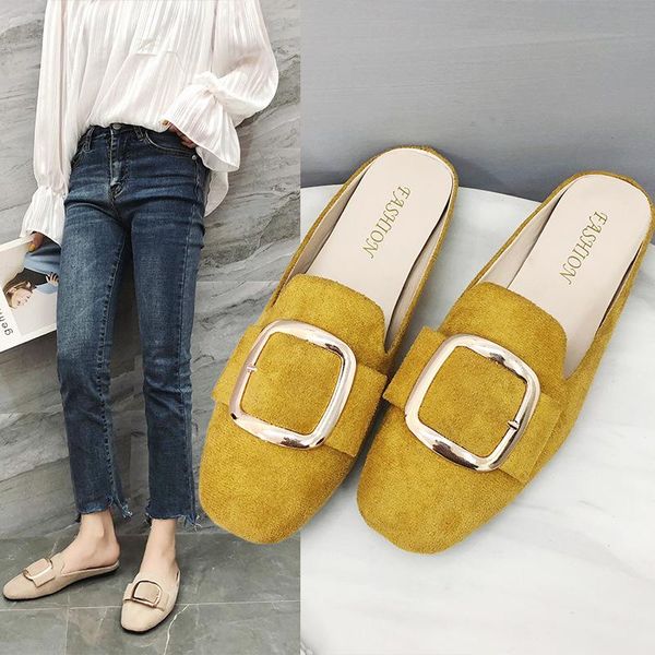 slippers fashion women's summer flat mules leather women sandals shoes large, Black
slippers fashion women's summer flat mules leather women sandals shoes large, Black
