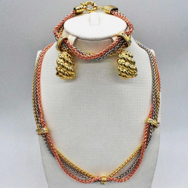earrings & necklace italian gold colored jewelry for women's african bead fashion bracelet, Silver
earrings & necklace italian gold colored jewelry for women's african bead fashion bracelet, Silver
