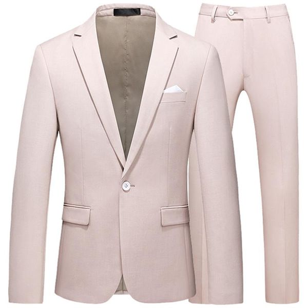 men's suits & blazers 2 pcs set suit jacket pants / 2021 fashion casual boutique business solid color groom wedding formal trousers, White;black
men's suits & blazers 2 pcs set suit jacket pants / 2021 fashion casual boutique business solid color groom wedding formal trousers, White;black