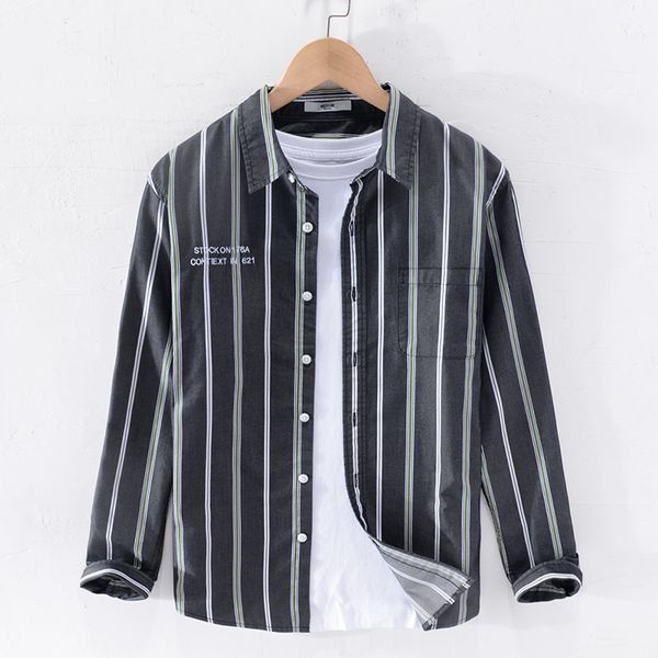 2021 new nova marca manga comprida dos camisa listrada para homens camisas de moda casual masculina solta confortvel algodo bpj2, White
2021 new nova marca manga comprida dos camisa listrada para homens camisas de moda casual masculina solta confortvel algodo bpj2, White