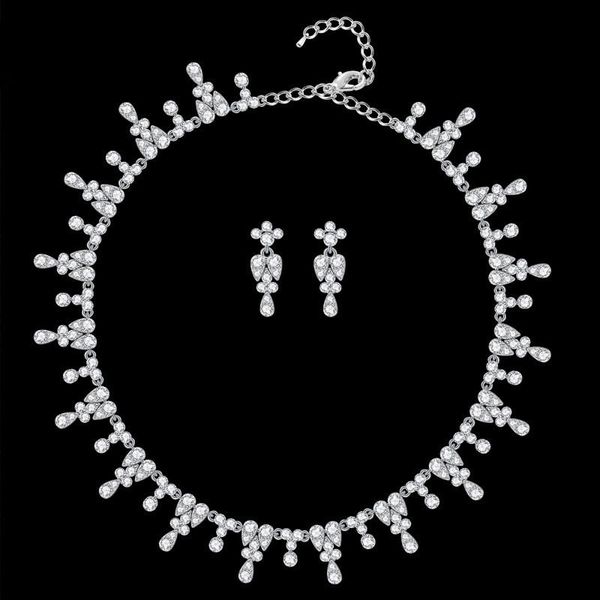 earrings & necklace slbridal austrian crystal rhinestones pearls alloy wedding jewelry set bridal earring women party, Silver
earrings & necklace slbridal austrian crystal rhinestones pearls alloy wedding jewelry set bridal earring women party, Silver