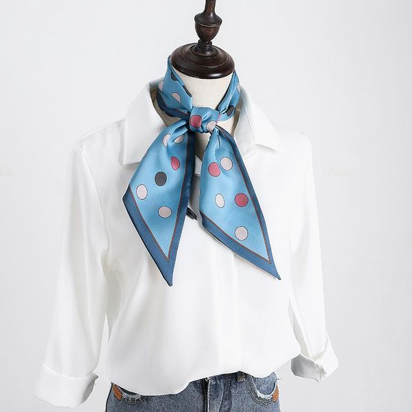 scarves fashion print wave point long silk scarf elegant simple simulation summer decorative professional small, Blue;gray
scarves fashion print wave point long silk scarf elegant simple simulation summer decorative professional small, Blue;gray