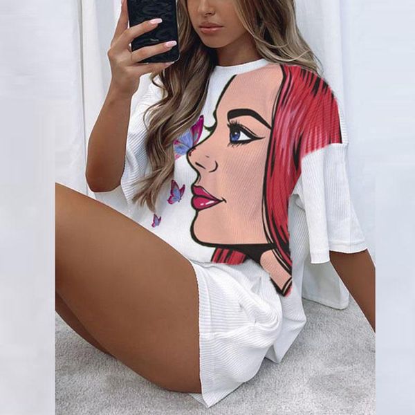 women's shorts summer women 2 piece sets fashion loose o neck shirt + hight waist drawstring casual sportswear suit for woman mujer, White;black
women's shorts summer women 2 piece sets fashion loose o neck shirt + hight waist drawstring casual sportswear suit for woman mujer, White;black