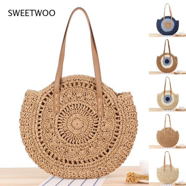 evening bags round straw bag woven beach fashion women's shoulder underarm handbag clutch
evening bags round straw bag woven beach fashion women's shoulder underarm handbag clutch