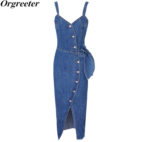 temperament lady bowknot denim dress female summer korean retro single-breasted all-macthing irregular strap 210602, White
temperament lady bowknot denim dress female summer korean retro single-breasted all-macthing irregular strap 210602, White