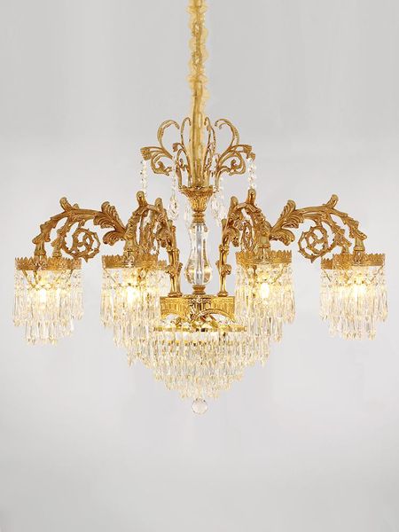 european style all-copper living room dining room crystal chandelier luxury atmosphere villa creative lighting
european style all-copper living room dining room crystal chandelier luxury atmosphere villa creative lighting