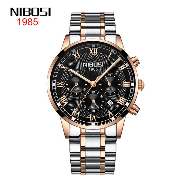 10 style new nibosi fine steel case steel band watch waterproof quartz three-eye six-needle luminous black dail men's two tone rose gol, Slivery;brown
10 style new nibosi fine steel case steel band watch waterproof quartz three-eye six-needle luminous black dail men's two tone rose gol, Slivery;brown