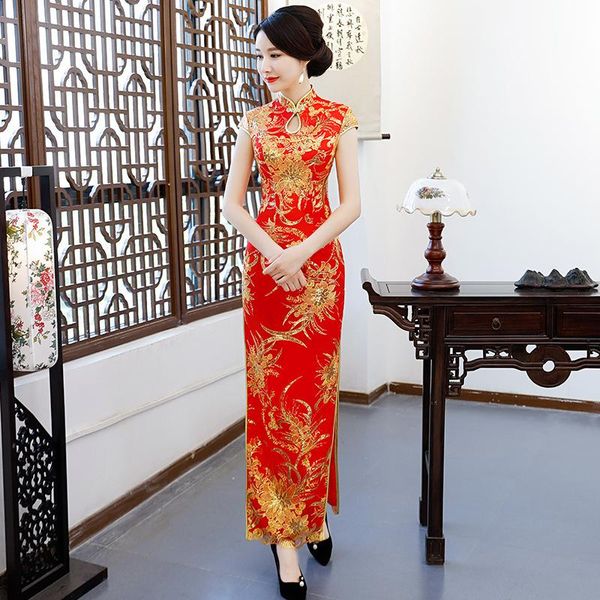 ethnic clothing red embroidery bling flowers cheongsam skirt elegant split bride wedding party satin straight dresses slim long gown qipao
ethnic clothing red embroidery bling flowers cheongsam skirt elegant split bride wedding party satin straight dresses slim long gown qipao