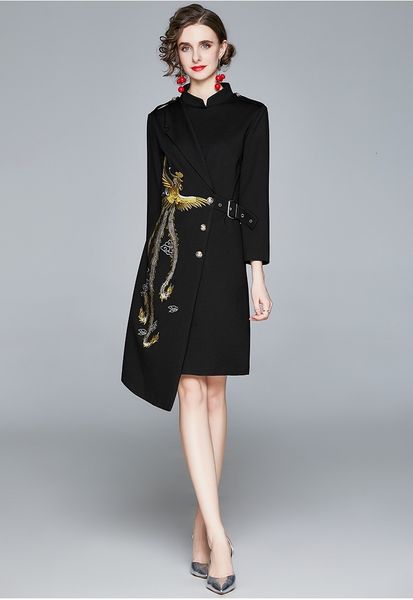 female spring style ethnic temperament dress phoenix embroidered fashion lift collar long thin skirt irregular 9flq, Black;gray
female spring style ethnic temperament dress phoenix embroidered fashion lift collar long thin skirt irregular 9flq, Black;gray