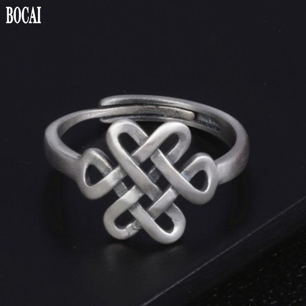 2021 new s925 pure sier jewelry retro matte woman chinese knot coiled rope ring adjustable valentine's day gift xxo2, Silver
2021 new s925 pure sier jewelry retro matte woman chinese knot coiled rope ring adjustable valentine's day gift xxo2, Silver