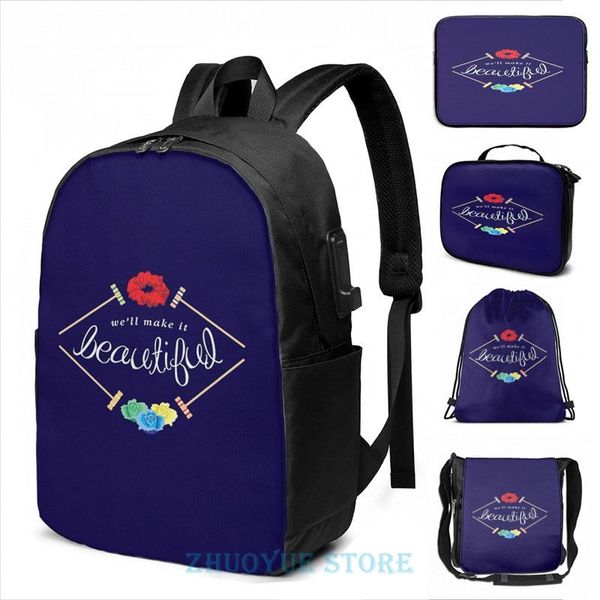 backpack make it beautiful heathers the musical usb charge men school bags women cosmetic bag travel laptop
backpack make it beautiful heathers the musical usb charge men school bags women cosmetic bag travel laptop