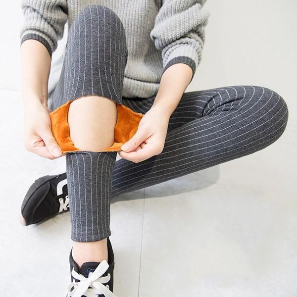 women's pants & capris 2021 winter pencil for women vertical stripes high waist ankle-length warm thickening fleeces trousers p9104, Black;white
women's pants & capris 2021 winter pencil for women vertical stripes high waist ankle-length warm thickening fleeces trousers p9104, Black;white