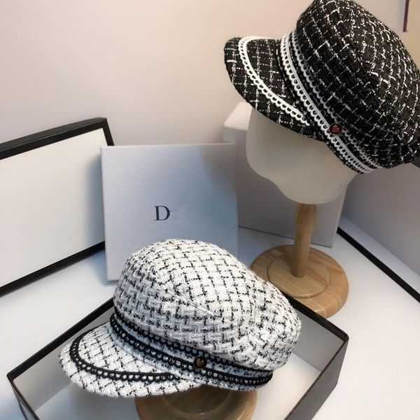 berets autumn winter thread fashion tweed hat for women yacht captain female skipper sailor sboy caps, Blue;gray
berets autumn winter thread fashion tweed hat for women yacht captain female skipper sailor sboy caps, Blue;gray