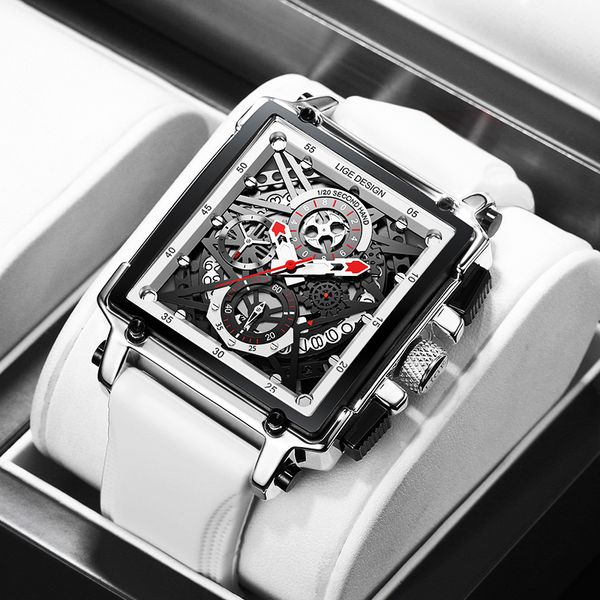 2021 lige mens sports chronograph wrist watch for men army silicone strap square quartz swatch clock man relogios masculinog, Slivery;brown
2021 lige mens sports chronograph wrist watch for men army silicone strap square quartz swatch clock man relogios masculinog, Slivery;brown