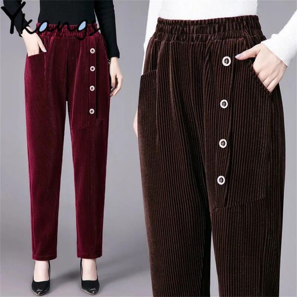women's pants & capris corduroy harem oversized loose elastic high waist simple solid mom trousers autumn winter button design women ca, Black;white
women's pants & capris corduroy harem oversized loose elastic high waist simple solid mom trousers autumn winter button design women ca, Black;white