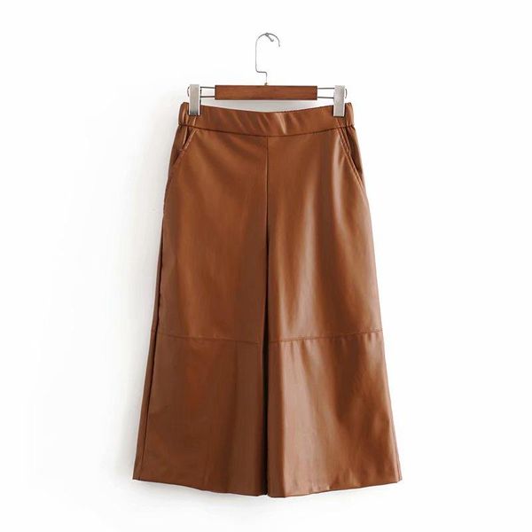 women's pants & capris casual brown woman half faux leather 2021 autumn-winter fashion solid loose ladies elegant pockets female, Black;white
women's pants & capris casual brown woman half faux leather 2021 autumn-winter fashion solid loose ladies elegant pockets female, Black;white