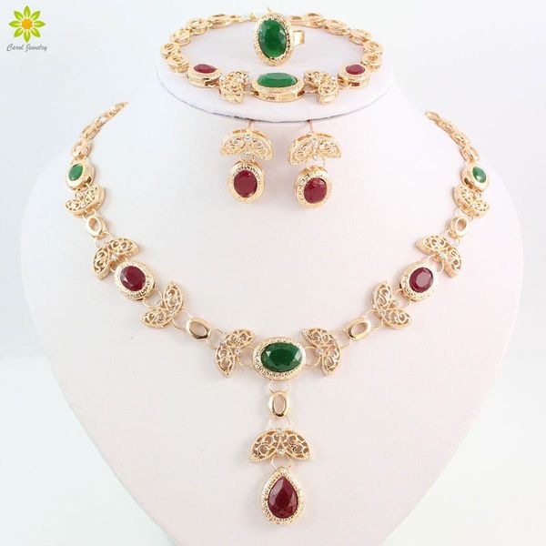 earrings & necklace arrival green red rhinestone water drop shape sets gold color women party jewelry accessories, Silver
earrings & necklace arrival green red rhinestone water drop shape sets gold color women party jewelry accessories, Silver