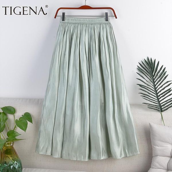 skirts tigena 2021 summer pleated long skirt women casual simple style solid a line high waist mid-length green pink female, Black
skirts tigena 2021 summer pleated long skirt women casual simple style solid a line high waist mid-length green pink female, Black