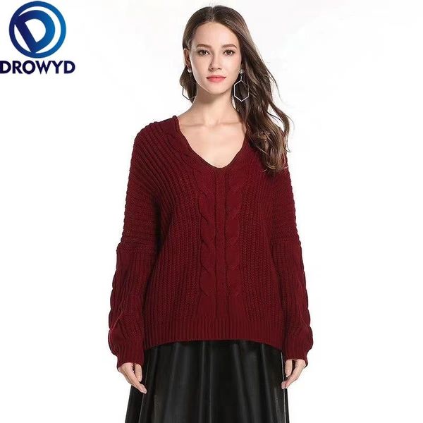 women's sweaters fashion pullovers sweater women 2021 fall soft cotton loose v-neck knitted tide thick winter korean casual simple chic, White;black
women's sweaters fashion pullovers sweater women 2021 fall soft cotton loose v-neck knitted tide thick winter korean casual simple chic, White;black