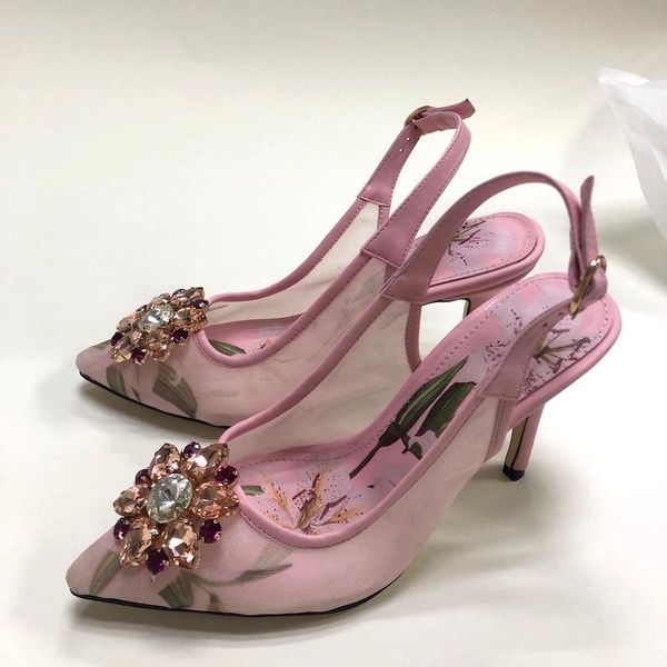 dress shoes high heel mesh slingbacks pink floral printing gemstone bridal plus size wedding party women, Black
dress shoes high heel mesh slingbacks pink floral printing gemstone bridal plus size wedding party women, Black