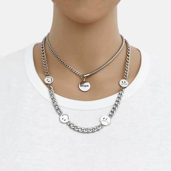 chains super fire stainless steel necklace men and women letter hope round titanium couple pendant, Silver 
chains super fire stainless steel necklace men and women letter hope round titanium couple pendant, Silver