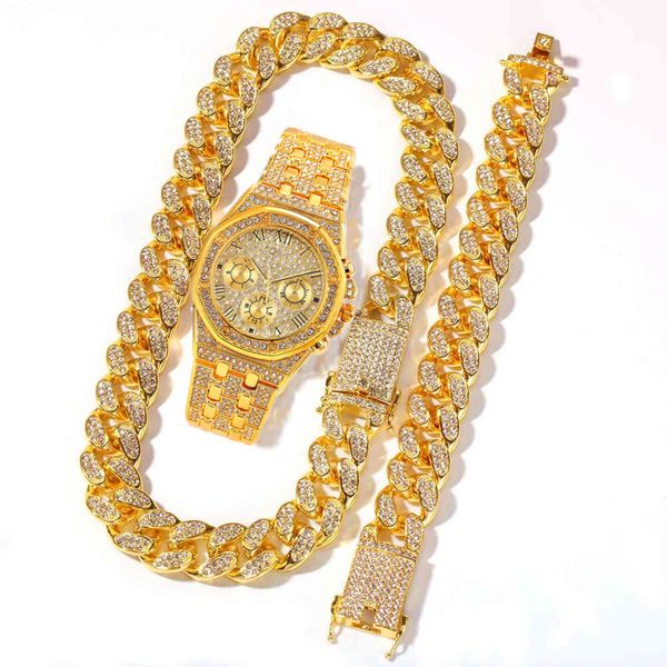 3pcs necklace bracelet hiphop cuban big chain rhinestone bling luxury iced out watch men jewelry, Slivery;brown
3pcs necklace bracelet hiphop cuban big chain rhinestone bling luxury iced out watch men jewelry, Slivery;brown