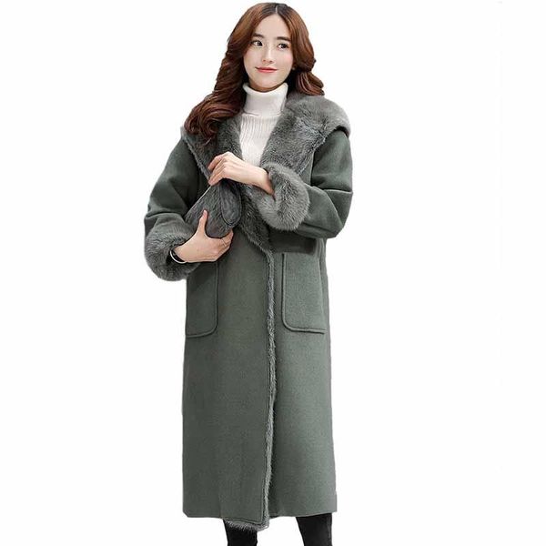 women's wool & blends 2021 fashion winter woolen coat womens plus size faux cashmere hooded outwear loose armygreen thicken jackets fem, Black
women's wool & blends 2021 fashion winter woolen coat womens plus size faux cashmere hooded outwear loose armygreen thicken jackets fem, Black