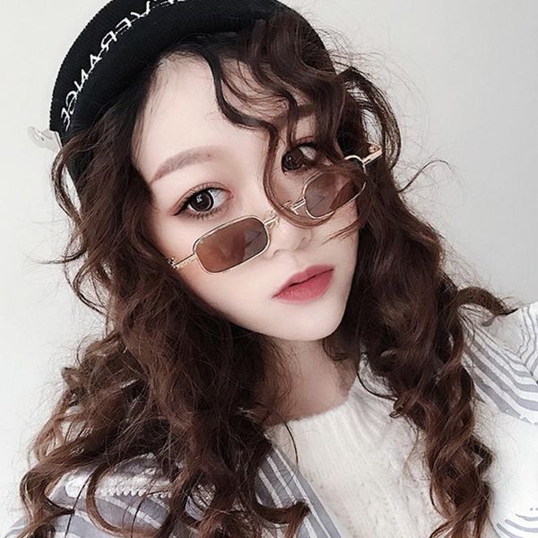 sunglasses luxury designer tiny metal frame eyewear summer style steampunk small rectangle women feminino goggles, White;black
sunglasses luxury designer tiny metal frame eyewear summer style steampunk small rectangle women feminino goggles, White;black