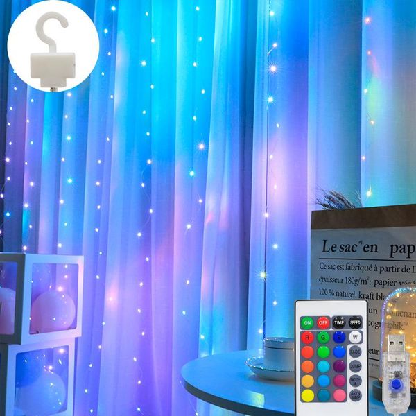 strings bedroom decor rgb 16 color-changing curtain light remote control christmas holiday decoration for home garland navidad
strings bedroom decor rgb 16 color-changing curtain light remote control christmas holiday decoration for home garland navidad
