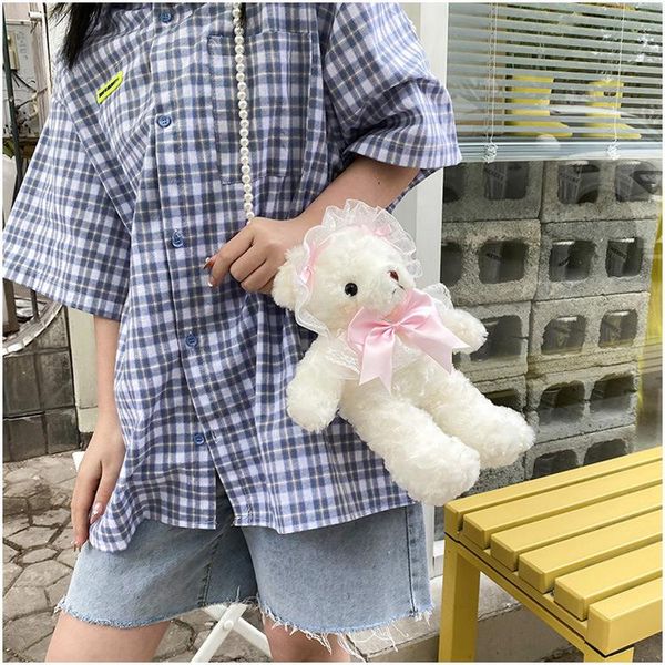 evening bags 2021 summer bow soft cute bear plush bag korean version japanese lolita girls' one shoulder messenger
evening bags 2021 summer bow soft cute bear plush bag korean version japanese lolita girls' one shoulder messenger