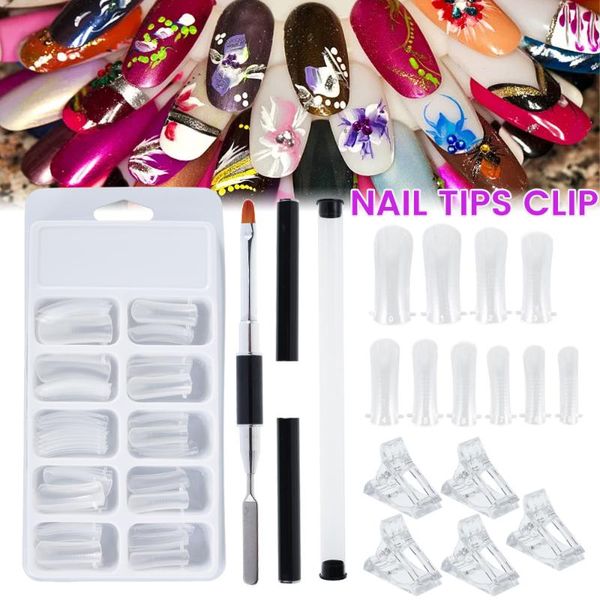 nail art kits extension tips set 100pcs pieces quick building false mold + 5pcs clips 1pcs black double-end crystal pen
nail art kits extension tips set 100pcs pieces quick building false mold + 5pcs clips 1pcs black double-end crystal pen