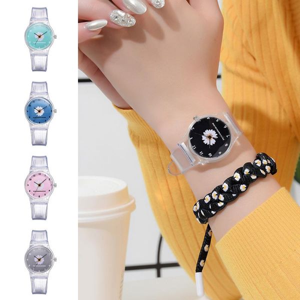 wristwatches cartoon flower watch transparent student jelly cute girl women silicone quartz with braided bracelet lxh, Slivery;brown
wristwatches cartoon flower watch transparent student jelly cute girl women silicone quartz with braided bracelet lxh, Slivery;brown