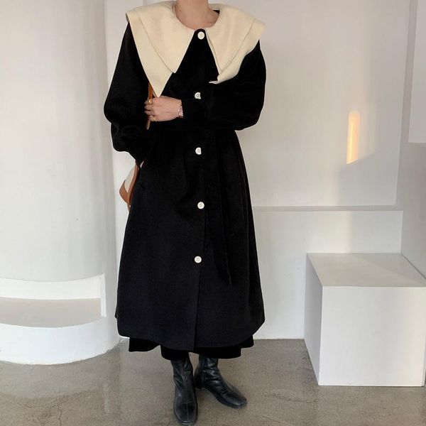 women's wool & blends alien kitty women coats french casual female winter retro single breasted oversize elegant loose turn-down collar, Black
women's wool & blends alien kitty women coats french casual female winter retro single breasted oversize elegant loose turn-down collar, Black