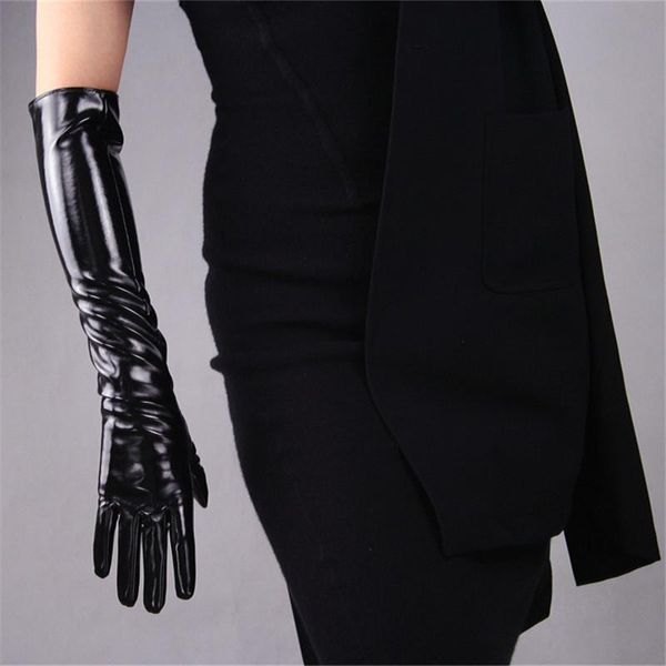 five fingers gloves 50cm long sectiof patent leather emulation sheepskin bright pu black women' pu42-50, Blue;gray
five fingers gloves 50cm long sectiof patent leather emulation sheepskin bright pu black women' pu42-50, Blue;gray