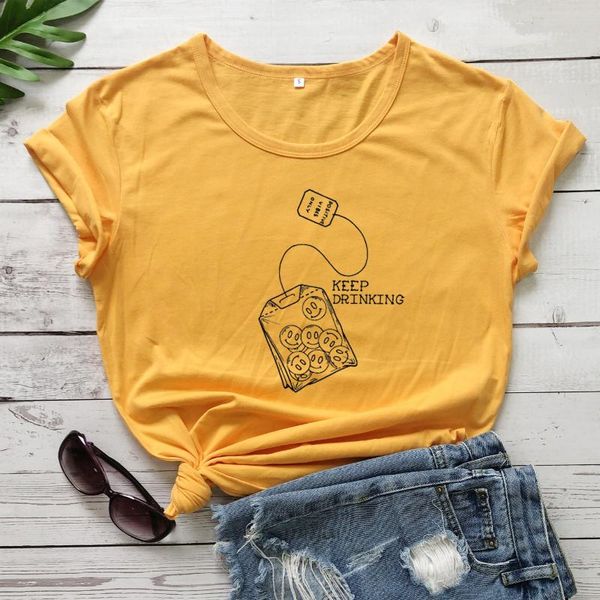 women's t-shirt keep drinking funny 100% cotton hipster tumblr fashion vintage women grunge tumblr casual quote tshirt tee, White
women's t-shirt keep drinking funny 100% cotton hipster tumblr fashion vintage women grunge tumblr casual quote tshirt tee, White
