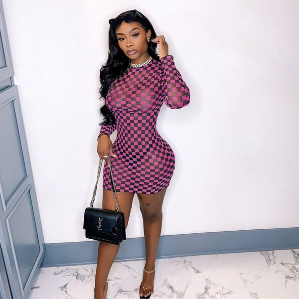 checkboard print sheer mesh bodycon dresses for women party night club plaid long sleeve mini dress d52-cc19, Black;gray
checkboard print sheer mesh bodycon dresses for women party night club plaid long sleeve mini dress d52-cc19, Black;gray