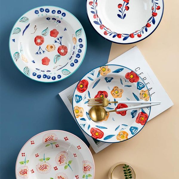 dishes & plates plate dish modern european style creative hand-painted ceramic straw hat western pasta steak family l1
dishes & plates plate dish modern european style creative hand-painted ceramic straw hat western pasta steak family l1