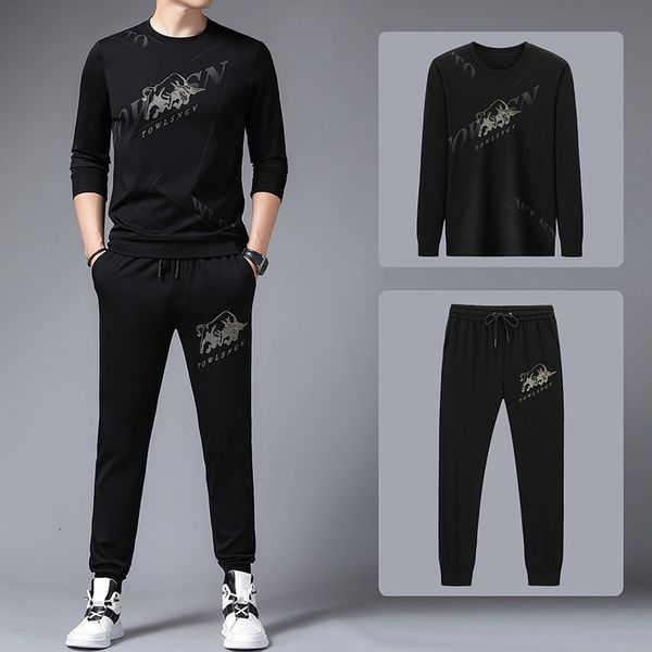 2021 spring and autumn young outdoor leisure sports long sleeve trousers two suit men's t-shirt, Black
2021 spring and autumn young outdoor leisure sports long sleeve trousers two suit men's t-shirt, Black