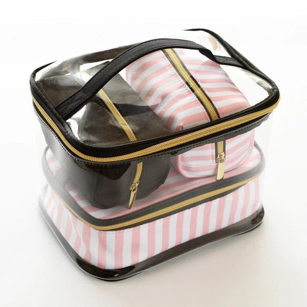 cosmetic bags & cases pvc brand transparent case multifunction travel organizer toiletry for women pink stripes female beauty
cosmetic bags & cases pvc brand transparent case multifunction travel organizer toiletry for women pink stripes female beauty