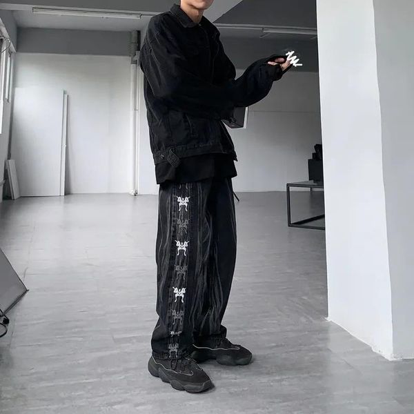 women's jeans vintage butterfly embroidery wild leg high waist loose straight pants women baggy fashion hip hop trousers streetwear, Blue
women's jeans vintage butterfly embroidery wild leg high waist loose straight pants women baggy fashion hip hop trousers streetwear, Blue