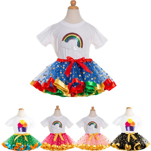 tutu skirt for baby girls clothes sequin rainbow cotton t-shirt circular wave point skirt childrens casual birthday party wear, Red;yellow
tutu skirt for baby girls clothes sequin rainbow cotton t-shirt circular wave point skirt childrens casual birthday party wear, Red;yellow