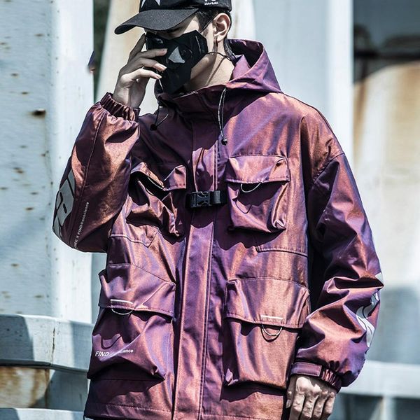 colorful reflective cargo jackets mens streetwear tactical function jacket multi-pocket windbreaker coats kg-15, Black;brown
colorful reflective cargo jackets mens streetwear tactical function jacket multi-pocket windbreaker coats kg-15, Black;brown